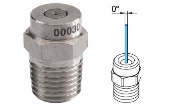 Bico Inox 0º - 1-8 NPT M-1